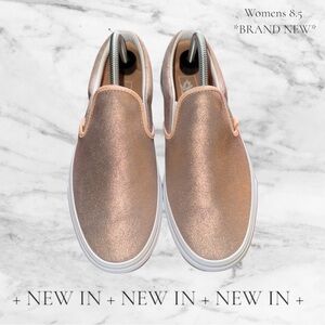 Vans Girls Classic Metallic Slip On Sneaker - Rose Gold